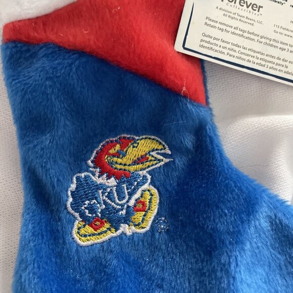 Kansas Jayhawks Plush Christmas Stocking With Embroidered Logo & Hanging Loop By - Picture 2 of 7